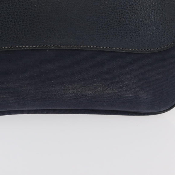 HERMES Sac Colorado MM Shoulder Bag Leather Navy Silver Auth bs34970V