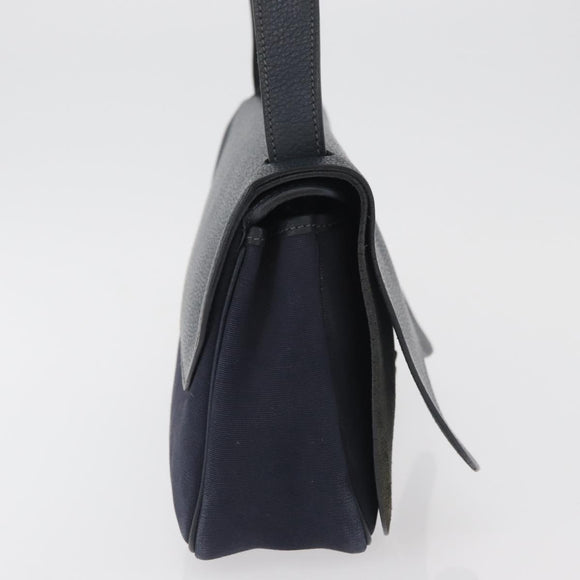 HERMES Sac Colorado MM Shoulder Bag Leather Navy Silver Auth bs34970V