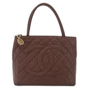 CHANEL Reissue Tote Bag Caviar Skin Brown Gold CC Auth bs34981A-2