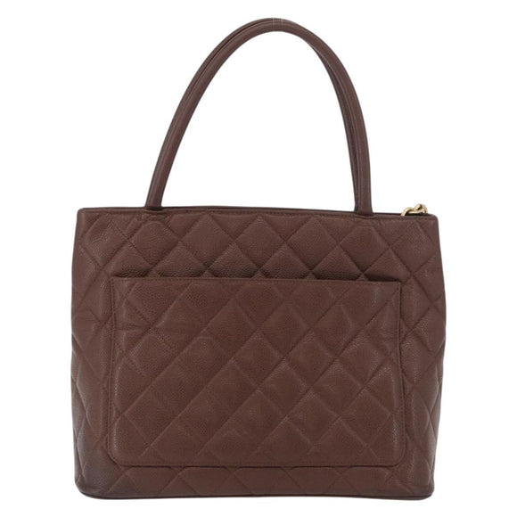 CHANEL Reissue Tote Bag Caviar Skin Brown Gold CC Auth bs34981A