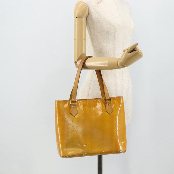 LOUIS VUITTON Monogram Vernis Houston Hand Bag Gris M91053 LV Auth bs34983