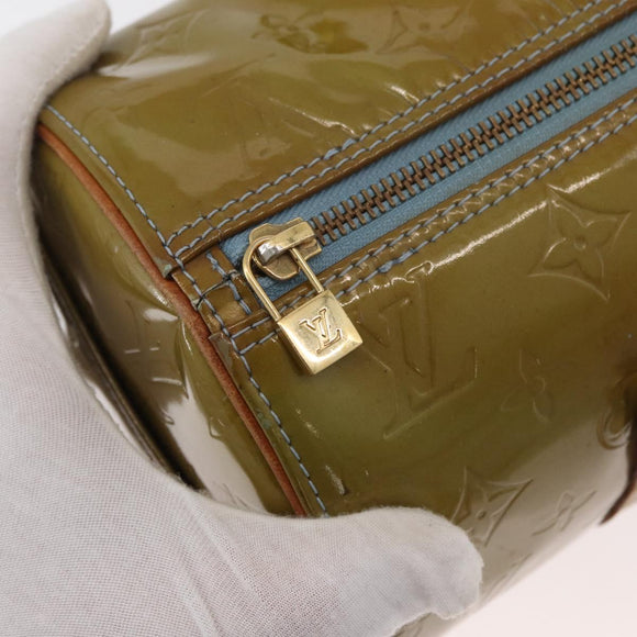 LOUIS VUITTON Monogram Vernis Bedford Hand Bag Baby Blue M91007 LV Auth bs34984