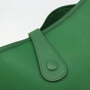 HERMES Evelyn GM Shoulder Bag Leather Green Gold Auth bs34987A-14