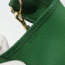 HERMES Evelyn GM Shoulder Bag Leather Green Gold Auth bs34987A-16
