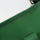 HERMES Evelyn GM Shoulder Bag Leather Green Gold Auth bs34987A-17