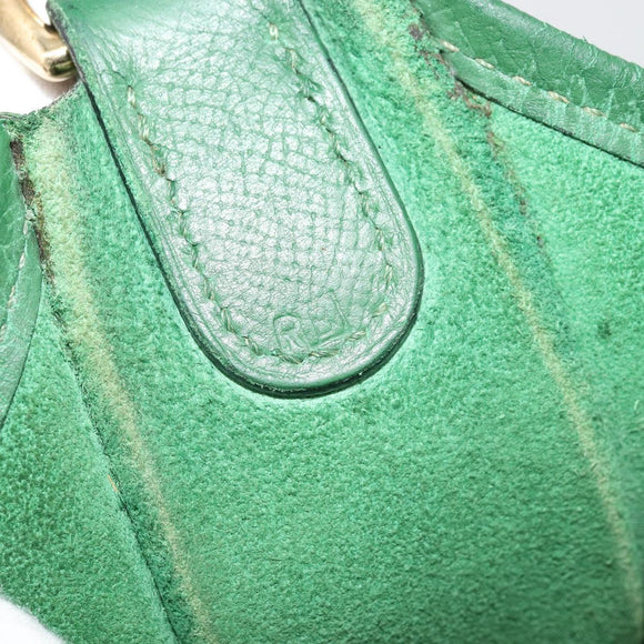 HERMES Evelyn GM Shoulder Bag Leather Green Gold Auth bs34987A