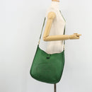 HERMES Evelyn GM Shoulder Bag Leather Green Gold Auth bs34987A-22