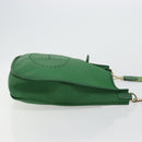 HERMES Evelyn GM Shoulder Bag Leather Green Gold Auth bs34987A-4