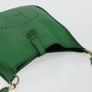 HERMES Evelyn GM Shoulder Bag Leather Green Gold Auth bs34987A-6