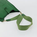 HERMES Evelyn GM Shoulder Bag Leather Green Gold Auth bs34987A-7