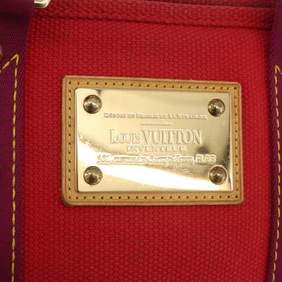 LOUIS VUITTON Antigua Cabas PM Tote Bag Canvas Rouge M40037 LV Auth bs34988