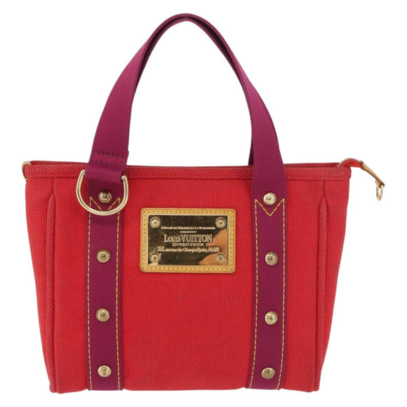 LOUIS VUITTON Antigua Cabas PM Tote Bag Canvas Rouge M40037 LV Auth bs34988