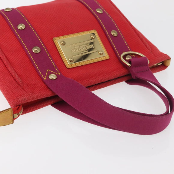 LOUIS VUITTON Antigua Cabas PM Tote Bag Canvas Rouge M40037 LV Auth bs34988
