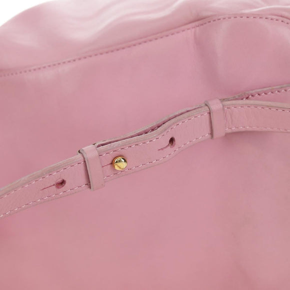 CELINE Backpack Leather Pink Gold Auth bs34989V