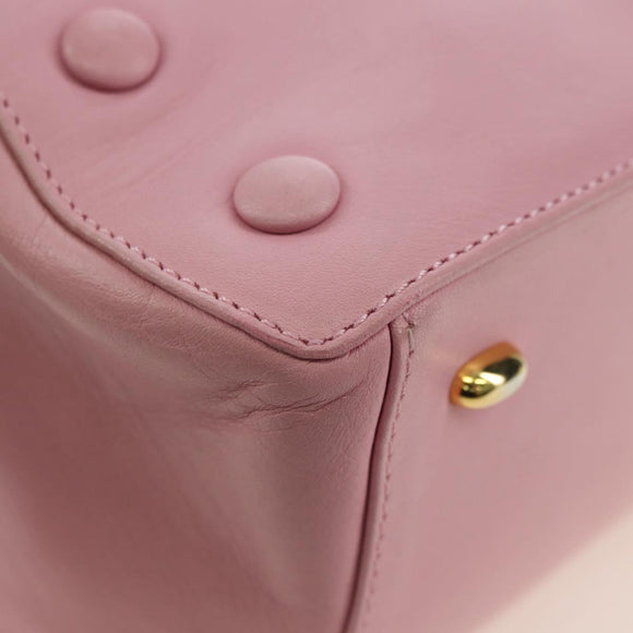 CELINE Backpack Leather Pink Gold Auth bs34989V