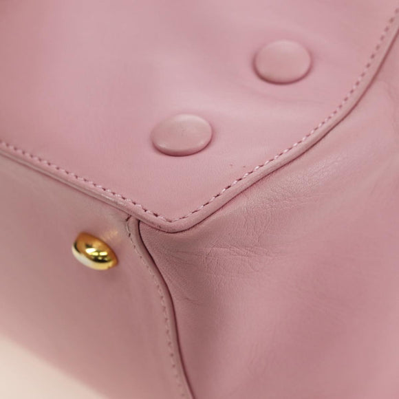 CELINE Backpack Leather Pink Gold Auth bs34989V