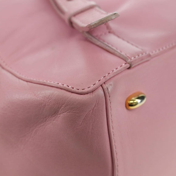 CELINE Backpack Leather Pink Gold Auth bs34989V