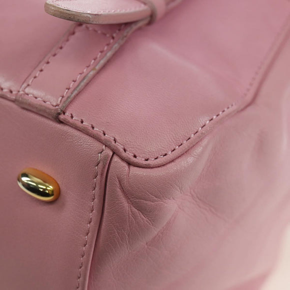 CELINE Backpack Leather Pink Gold Auth bs34989V