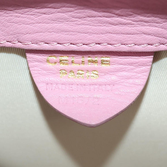 CELINE Backpack Leather Pink Gold Auth bs34989V