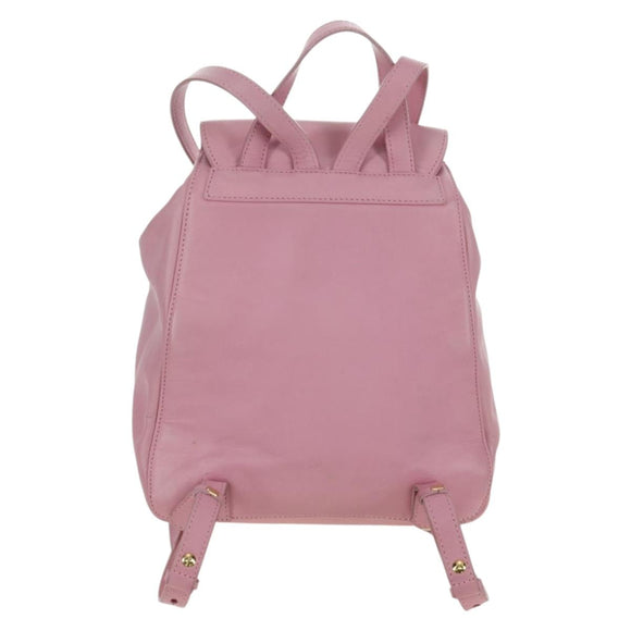 CELINE Backpack Leather Pink Gold Auth bs34989V