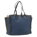 Chloe Tote Bag Leather Navy Gold Auth bs35003-1