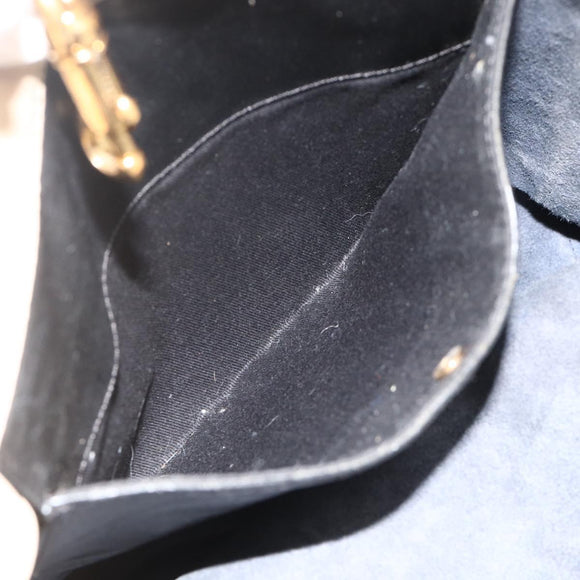 Chloe Tote Bag Leather Navy Gold Auth bs35003
