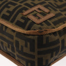 FENDI Zucca Canvas Shoulder Bag Brown Black Auth bs35004-9