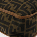 FENDI Zucca Canvas Shoulder Bag Brown Black Auth bs35004-15