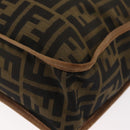 FENDI Zucca Canvas Shoulder Bag Brown Black Auth bs35004-16