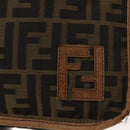 FENDI Zucca Canvas Shoulder Bag Brown Black Auth bs35004-17