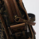 FENDI Zucca Canvas Shoulder Bag Brown Black Auth bs35004-10