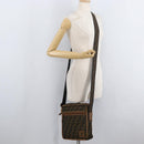 FENDI Zucca Canvas Shoulder Bag Brown Black Auth bs35004-23