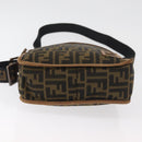 FENDI Zucca Canvas Shoulder Bag Brown Black Auth bs35004-5
