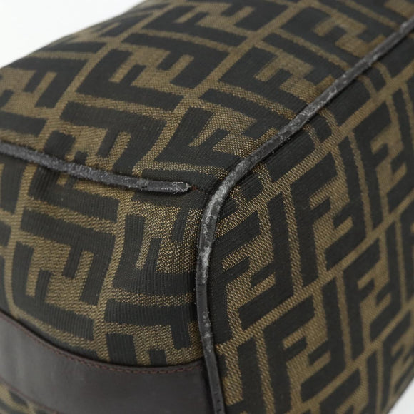 FENDI Zucca Canvas Handtasche Braun Schwarz Auth bs35005