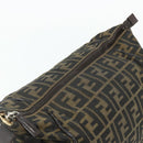 FENDI Zucca Canvas Handtasche Braun Schwarz Auth bs35005-9