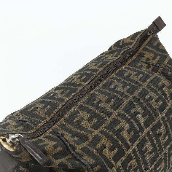 FENDI Zucca Canvas Handtasche Braun Schwarz Auth bs35005