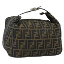 FENDI Zucca Canvas Handtasche Braun Schwarz Auth bs35005-1