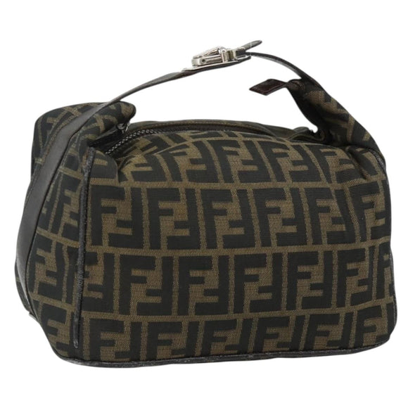 FENDI Zucca Canvas Handtasche Braun Schwarz Auth bs35005