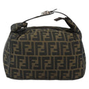 FENDI Zucca Canvas Handtasche Braun Schwarz Auth bs35005-13