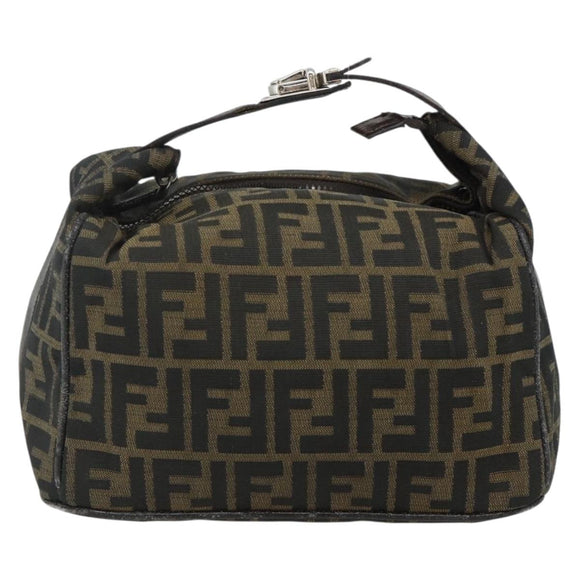 FENDI Zucca Canvas Handtasche Braun Schwarz Auth bs35005