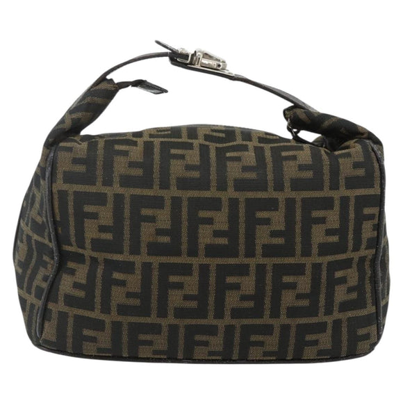 FENDI Zucca Canvas Handtasche Braun Schwarz Auth bs35005