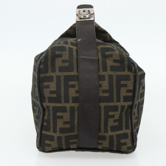 FENDI Zucca Canvas Handtasche Braun Schwarz Auth bs35005