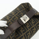 FENDI Zucca Canvas Handtasche Braun Schwarz Auth bs35005-6