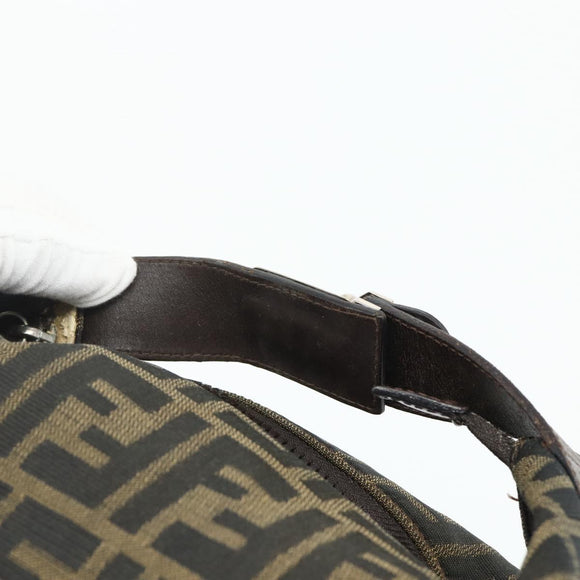 FENDI Zucca Canvas Handtasche Braun Schwarz Auth bs35005