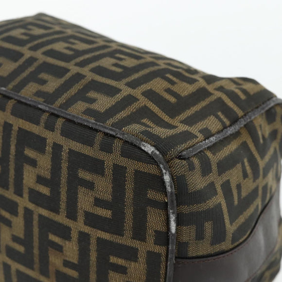 FENDI Zucca Canvas Handtasche Braun Schwarz Auth bs35005