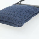 BVLGARI Logo Mania Shoulder Bag Denim Blue Silver Auth bs35006-9