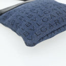 BVLGARI Logo Mania Shoulder Bag Denim Blue Silver Auth bs35006-14