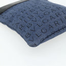 BVLGARI Logo Mania Shoulder Bag Denim Blue Silver Auth bs35006-16