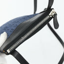 BVLGARI Logo Mania Shoulder Bag Denim Blue Silver Auth bs35006-6