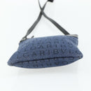 BVLGARI Logo Mania Shoulder Bag Denim Blue Silver Auth bs35006-5